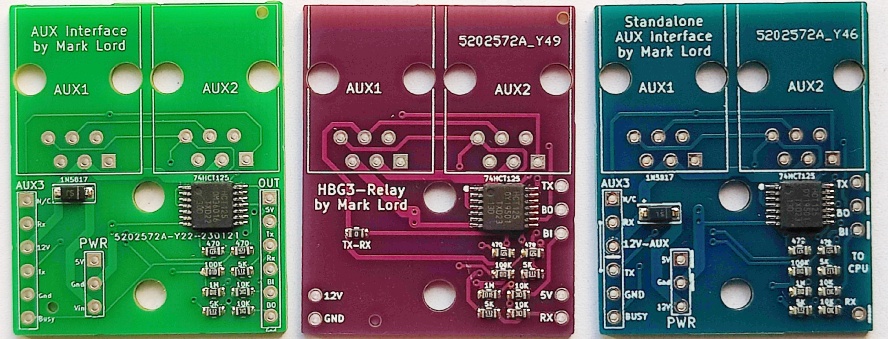 Three generations of Relay PCBs