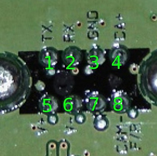 Photo of circuit board inside the MFD, taken by a guy who disassembled his MFD. This clearly shows V+/V- (video) should connect to pins 5,6. The interesting part is, what do you suppose pin-8 (CAM- F/R) is for.. Front/Rear? (mfd_pcb)